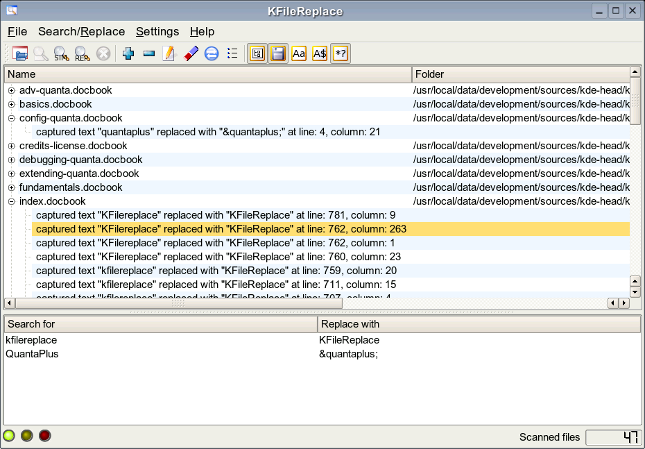 KFileReplace new version